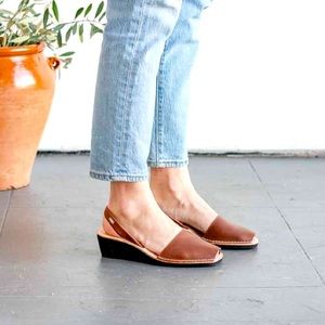 Pons Menorcas Avarcas Leather Wedge Sandals